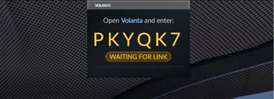 Volanta connection window